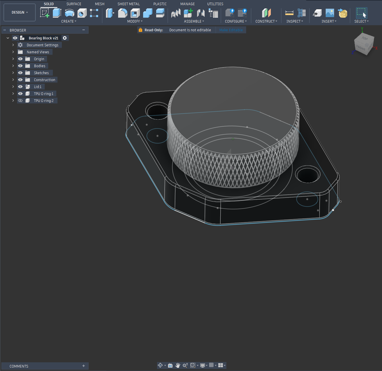 3D CAD model used to plan print settings